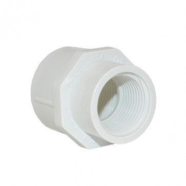 3/4" x 1/2" Reducer Threaded Coupling, FPT x FPT, PVC Schedule 40